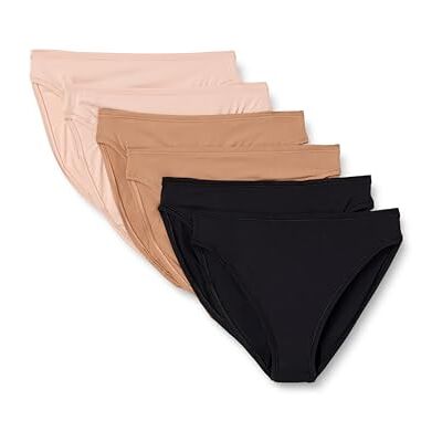 Amazon Essentials Damen Slip aus Peachfarbener Mikrofaser mit Hoher Taille und Hohem Beinausschnitt, 6er-Pack, Gewaschene Bronze/Helles Blütenblatt/Schwarz, 42 Amazon Essentials Damen Slip aus Peachfarbener Mikrofaser mit Hoher Taille und Hohem Beinausschnitt, 6er-Pack, Gewaschene Bronze/Helles Blütenblatt/Schwarz, 42