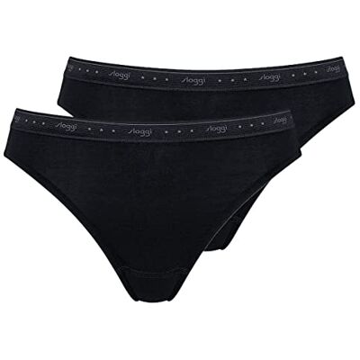 Sloggi Damen Unterhose 24/7 100 Tai , 2-Pack, 40, Schwarz Sloggi Damen Unterhose 24/7 100 Tai , 2-Pack, 40, Schwarz