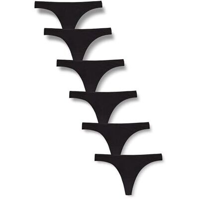Amazon Essentials Damen Tanga-Unterwäsche Baumwolle, 6er-Pack, Schwarz, 44 Amazon Essentials Damen Tanga-Unterwäsche Baumwolle, 6er-Pack, Schwarz, 44