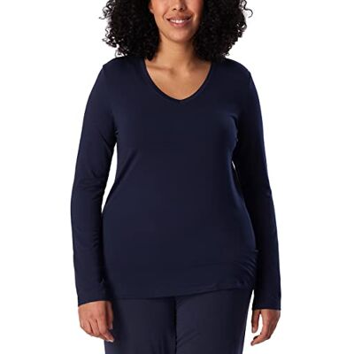 Schiesser Damen Schlafshirt Langarm Modal Mix + Relax Pyjamaoberteil, Blau_175477, 38 EU Schiesser Damen Schlafshirt Langarm Modal Mix + Relax Pyjamaoberteil, Blau_175477, 38 EU