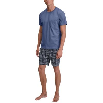 CALIDA Relax Imprint Kurz-Pyjama Herren Schlafanzug, weiche Single-Jersey-Qualität mit Brusttasche und sommerlich leichtem Komfort CALIDA Relax Imprint Kurz-Pyjama Herren Schlafanzug, weiche Single-Jersey-Qualität mit Brusttasche und sommerlich leichtem Komfort
