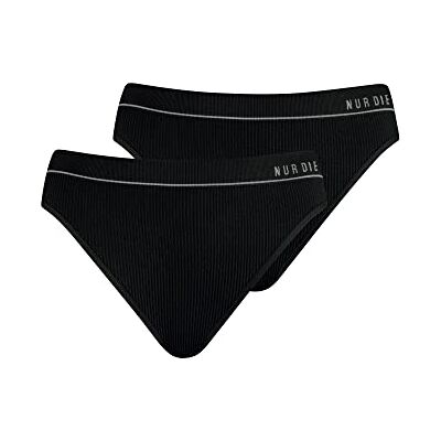 Nur Die 2er Pack Retro Slip Mehrfarbig sportlich Unterhosen aus Baumwolle Unterwäsche Damen, schwarz, M Nur Die 2er Pack Retro Slip Mehrfarbig sportlich Unterhosen aus Baumwolle Unterwäsche Damen, schwarz, M