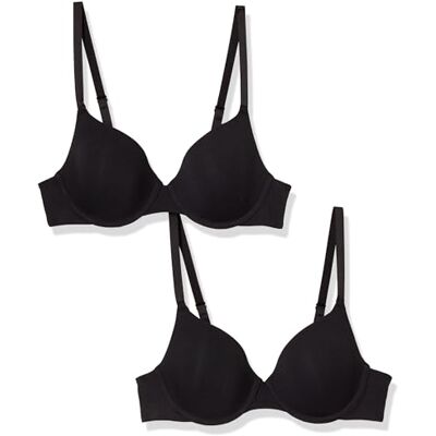 Amazon Essentials Damen Bequemer Bügel T-Shirt BH 2er Pack Schwarz 40D Amazon Essentials Damen Bequemer Bügel T-Shirt BH 2er Pack Schwarz 40D