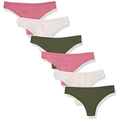 Amazon Essentials Damen Mikrofaser-Unterwäsche (Hipster & String, auch in großen Größen erhältlich), 6er-Pack, Dunkles Armeegrün/Rosé/Sanftrosa, 5XL Große Größen Amazon Essentials Damen Mikrofaser-Unterwäsche (Hipster & String, auch in großen Größen erhältlich), 6er-Pack, Dunkles Armeegrün/Rosé/Sanftrosa, 5XL Große Größen