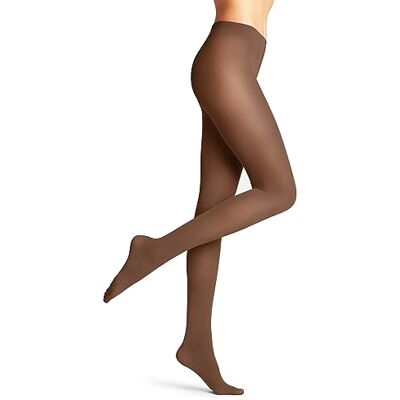 FALKE Damen Strumpfhose Pure Matt 50 DEN W Ti halb-blickdicht einfarbig 1 Stück, Braun Caramel 5042, S FALKE Damen Strumpfhose Pure Matt 50 DEN W Ti halb-blickdicht einfarbig 1 Stück, Braun Caramel 5042, S
