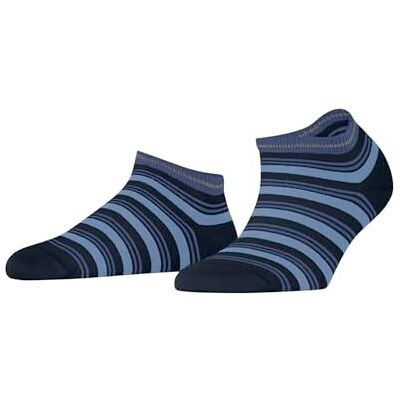 FALKE Damen Sneakersocken Smart Stripe W Sn Baumwolle kurz gemustert 1 Paar, Blau Space Blue 6116, 39-42 FALKE Damen Sneakersocken Smart Stripe W Sn Baumwolle kurz gemustert 1 Paar, Blau Space Blue 6116, 39-42