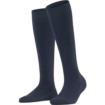 FALKE Damen Kniestrümpfe Family W Kh nachhaltige Baumwolle lang einfarbig 1 Paar, Blau Space Blue 6116, 39-42 FALKE Damen Kniestrümpfe Family W Kh nachhaltige Baumwolle lang einfarbig 1 Paar, Blau Space Blue 6116, 39-42