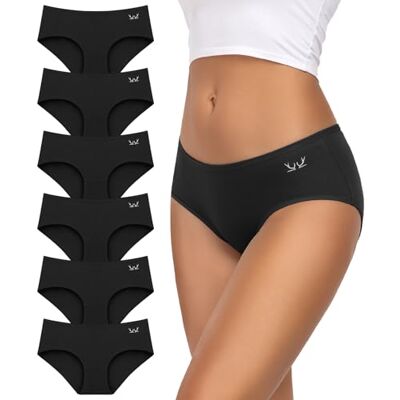 TANSTC Baumwoll Hipster Slips Damen – 6er-Pack, Niedrige Taille, Atmungsaktive Sportunterwäsche Unterwäsche Frauen Baumwolle M TANSTC Baumwoll Hipster Slips Damen – 6er-Pack, Niedrige Taille, Atmungsaktive Sportunterwäsche Unterwäsche Frauen Baumwolle M