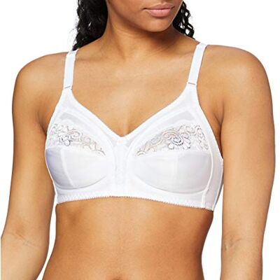 Triumph Damen BH Claudette 104 N X, ohne Bügel, ohne Polsterung, Verstellbare Träger, 95C, Weiß Triumph Damen BH Claudette 104 N X, ohne Bügel, ohne Polsterung, Verstellbare Träger, 95C, Weiß