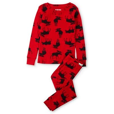 Little Blue House Damen Moose Family Pyjamas Zweiteiliger Schlafanzug, Rot (Elch auf Rot), X-Small (Size: 2 Years) Little Blue House Damen Moose Family Pyjamas Zweiteiliger Schlafanzug, Rot (Elch auf Rot), X-Small (Size: 2 Years)