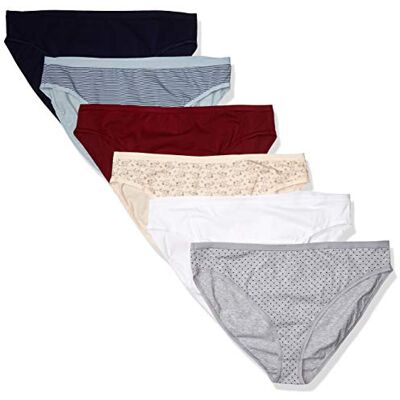 Amazon Essentials Damen Unterhosen aus Baumwoll-Stretch, Hoch Geschnittenes Bikini-Höschen, 6er Pack, Mehrfarbig/Floral/Punkte/Streifen, XXL Große Größen Amazon Essentials Damen Unterhosen aus Baumwoll-Stretch, Hoch Geschnittenes Bikini-Höschen, 6er Pack, Mehrfarbig/Floral/Punkte/Streifen, XXL Große Größen