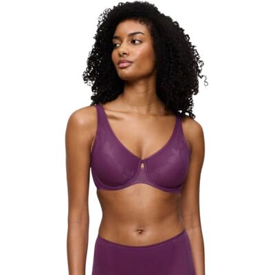 Triumph Damen Minimizer-BH Wild Rose Sensation W01, mit Bügel, ohne Polsterung, Verstellbare Träger, 90C, Flower Purple Triumph Damen Minimizer-BH Wild Rose Sensation W01, mit Bügel, ohne Polsterung, Verstellbare Träger, 90C, Flower Purple