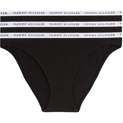 Tommy Hilfiger Damen Slips Unterwäsche, Schwarz (Black/Black/Black), S Tommy Hilfiger Damen Slips Unterwäsche, Schwarz (Black/Black/Black), S