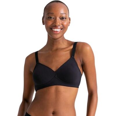 Dorina Damen Daniela Kabelloser Bralette – Volle Abdeckung aus Baumwoll-Jersey mit Seitlicher Verstärkung, U-Rückenflügeln und Verstellbaren Breiten Trägern, Schwarz Dorina Damen Daniela Kabelloser Bralette – Volle Abdeckung aus Baumwoll-Jersey mit Seitlicher Verstärkung, U-Rückenflügeln und Verstellbaren Breiten Trägern, Schwarz