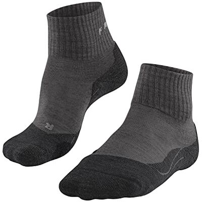 FALKE Damen Wandersocken TK2 Explore Wool Short W Sso Wolle Funktionsmaterial antiblasen dick 1 Paar, Grau Smog 3150, 39-40 FALKE Damen Wandersocken TK2 Explore Wool Short W Sso Wolle Funktionsmaterial antiblasen dick 1 Paar, Grau Smog 3150, 39-40
