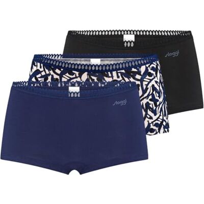Sloggi Damen GO Crush Short C3P, Blue Dark Combination, XL Sloggi Damen GO Crush Short C3P, Blue Dark Combination, XL