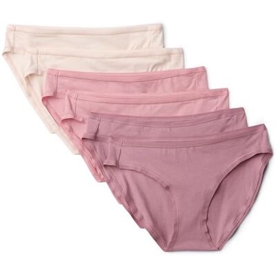 Amazon Essentials Damen Bikini-Unterhosen aus Baumwolle (in Übergröße erhältlich), 6er Pack, Staubrosé/Rosé/Blassrosa, 38 Amazon Essentials Damen Bikini-Unterhosen aus Baumwolle (in Übergröße erhältlich), 6er Pack, Staubrosé/Rosé/Blassrosa, 38
