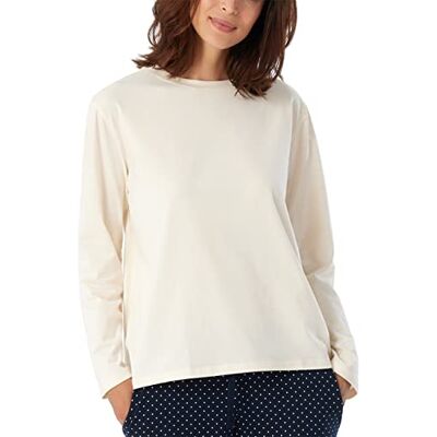 Schiesser Damen Schlafshirt Langarm Baumwolle Mix + Relax, Creme_179273, 48 Schiesser Damen Schlafshirt Langarm Baumwolle Mix + Relax, Creme_179273, 48