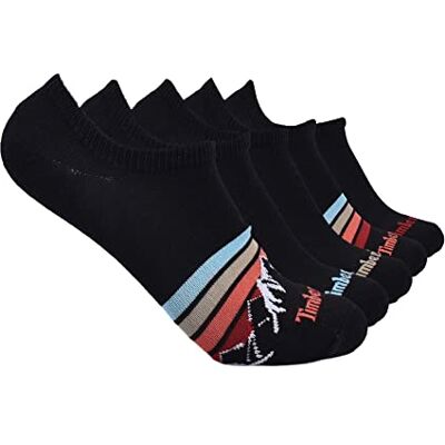 Timberland Damen 5er-Pack No Show Liner Socken, Black Mountain Stripe, Einheitsgröße Timberland Damen 5er-Pack No Show Liner Socken, Black Mountain Stripe, Einheitsgröße