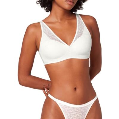 Triumph Damen Signature Sheer P EX Bra, Ecru White, 85E Triumph Damen Signature Sheer P EX Bra, Ecru White, 85E