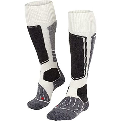 FALKE Damen Skisocken SK1 Comfort W Kh Wolle Funktionsmaterial warm dick 1 Paar, Weiß Off-White 2040, 39-40 FALKE Damen Skisocken SK1 Comfort W Kh Wolle Funktionsmaterial warm dick 1 Paar, Weiß Off-White 2040, 39-40