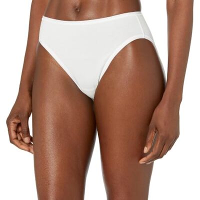 Amazon Essentials Damen Unterhosen aus Baumwoll-Stretch, Hoch Geschnittenes Bikini-Höschen, 6er Pack, Weiß, 40 Amazon Essentials Damen Unterhosen aus Baumwoll-Stretch, Hoch Geschnittenes Bikini-Höschen, 6er Pack, Weiß, 40