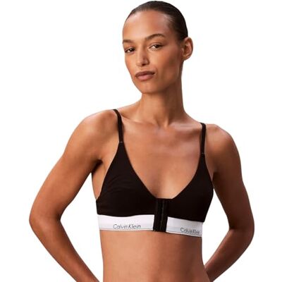 Calvin Damen Bralette Lightly Lined Triangle Tiefer Ausschnitt, Schwarz (Black), L Calvin Damen Bralette Lightly Lined Triangle Tiefer Ausschnitt, Schwarz (Black), L
