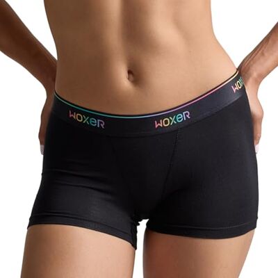 Woxer Damen-Boxershorts, Unterwäsche, Stern, 7,6 cm, Boyshorts, Höschen, weich, Abriebfest, Keine Schrittlänge, Pride Black 3.0, XL Woxer Damen-Boxershorts, Unterwäsche, Stern, 7,6 cm, Boyshorts, Höschen, weich, Abriebfest, Keine Schrittlänge, Pride Black 3.0, XL