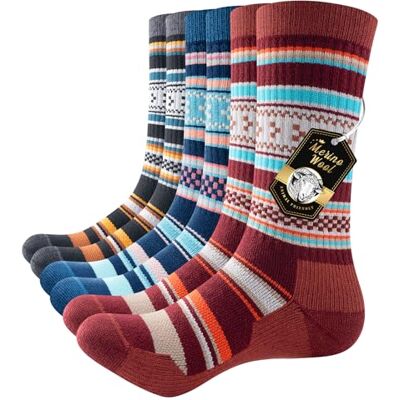 PULIOU Merino Wandersocken Herren Damen, Outdoor Trekkingsocken Merinowolle Sportsocken Atmungsaktiv & Anti-Blasen Gepolstert Laufsocken Arbeitssocken, 3 Paar PULIOU Merino Wandersocken Herren Damen, Outdoor Trekkingsocken Merinowolle Sportsocken Atmungsaktiv & Anti-Blasen Gepolstert Laufsocken Arbeitssocken, 3 Paar