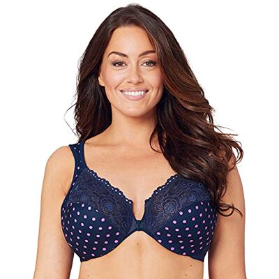 Glamorise Damen 1245 Plunge Bra, Marine Print, 95H Glamorise Damen 1245 Plunge Bra, Marine Print, 95H