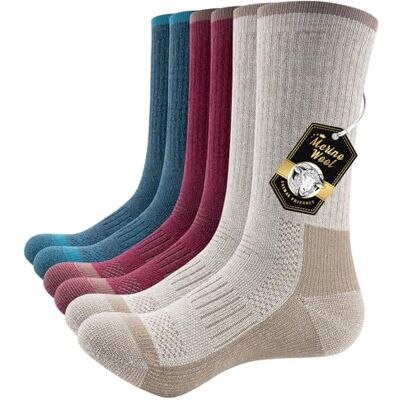 PULIOU Merino Wandersocken Herren Damen, Outdoor Trekkingsocken Merinowolle Sportsocken Atmungsaktiv & Anti-Blasen Gepolstert Laufsocken Arbeitssocken, 3 Paar PULIOU Merino Wandersocken Herren Damen, Outdoor Trekkingsocken Merinowolle Sportsocken Atmungsaktiv & Anti-Blasen Gepolstert Laufsocken Arbeitssocken, 3 Paar