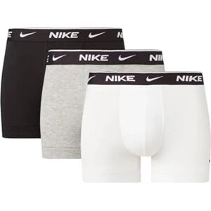 NIKE Herren Everyday Cotton Stretch Boxershorts, White/Grey Heather/Black, S EU NIKE Herren Everyday Cotton Stretch Boxershorts, White/Grey Heather/Black, S EU