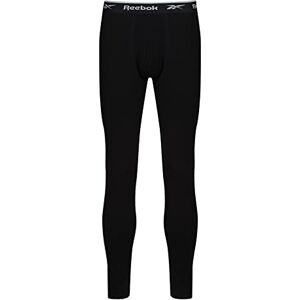 Reebok Black Long Johns für Herren, Baumwoll-Stretch-Baselayer, Thermounterwäsche mit Markenbund Reebok Black Long Johns für Herren, Baumwoll-Stretch-Baselayer, Thermounterwäsche mit Markenbund