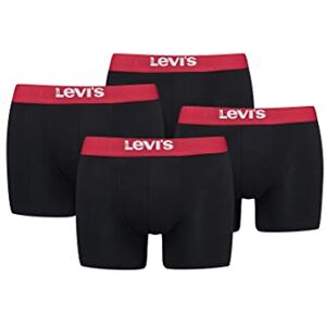 Levi's Levi’s Einfarbige Basic-Boxershorts, weiche Herrenunterwäsche aus Bio-Baumwolle mit elastischem Bund und doppelter Einlage, kein Hochrutschen, 4er-Pack Levi's Levi’s Einfarbige Basic-Boxershorts, weiche Herrenunterwäsche aus Bio-Baumwolle mit elastischem Bund und doppelter Einlage, kein Hochrutschen, 4er-Pack