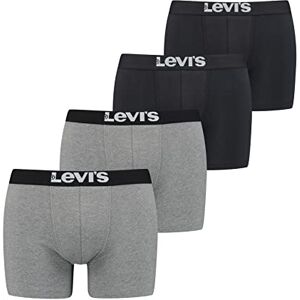 Levi's Levi’s Einfarbige Basic-Boxershorts, weiche Herrenunterwäsche aus Bio-Baumwolle mit elastischem Bund und doppelter Einlage, kein Hochrutschen, 4er-Pack Levi's Levi’s Einfarbige Basic-Boxershorts, weiche Herrenunterwäsche aus Bio-Baumwolle mit elastischem Bund und doppelter Einlage, kein Hochrutschen, 4er-Pack