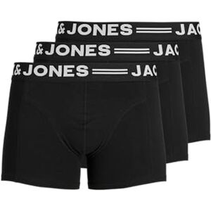 JACK & JONES Herren Jacjames Trunks 3 Pack Noos Boxershorts, Black/Detail:Black Waistband, S EU JACK & JONES Herren Jacjames Trunks 3 Pack Noos Boxershorts, Black/Detail:Black Waistband, S EU