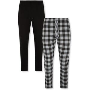 FM London Herren (2er-pack) Pyjama Für Bottom, Schwarz Karo, XXL EU FM London Herren (2er-pack) Pyjama Für Bottom, Schwarz Karo, XXL EU