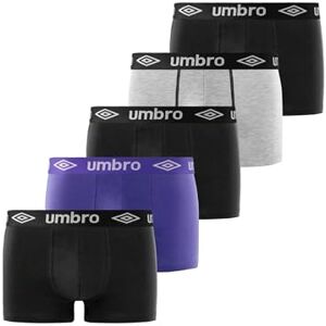 Umbro Boxershorts Herren 100% Baumwolle, Unterhosen Männer, Atmungsaktiv (5er Pack), Schwarz/Blau/Grau, XL Umbro Boxershorts Herren 100% Baumwolle, Unterhosen Männer, Atmungsaktiv (5er Pack), Schwarz/Blau/Grau, XL