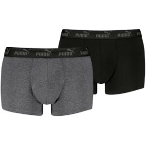 Puma Herren Boxershorts Trunks Basic Elements aus Baumwolle mit Elasthan, 2er Pack, Größe M in Grau Schwarz Puma Herren Boxershorts Trunks Basic Elements aus Baumwolle mit Elasthan, 2er Pack, Größe M in Grau Schwarz