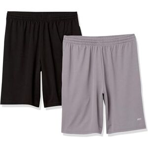 Amazon Essentials Herren Sportliche Basketball-Performance-Tech-Trainingsshorts mit Lockerer Passform, 20,3cm Beininnenlänge, 2er-Pack, Grau/Schwarz, L Amazon Essentials Herren Sportliche Basketball-Performance-Tech-Trainingsshorts mit Lockerer Passform, 20,3cm Beininnenlänge, 2er-Pack, Grau/Schwarz, L