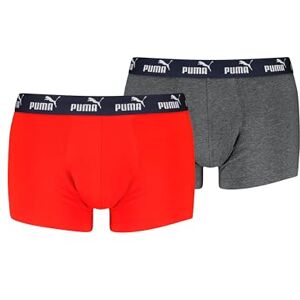 Puma Herren Boxershorts Trunks Basic Elements aus Baumwolle mit Elasthan, 2er Pack, Größe M in Rot Grau Puma Herren Boxershorts Trunks Basic Elements aus Baumwolle mit Elasthan, 2er Pack, Größe M in Rot Grau