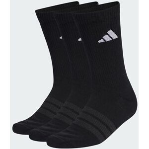 Adidas Unisex Cushioned Sportswear Crew Socks 3 Pair Pack, black/black/white, 45-48 Adidas Unisex Cushioned Sportswear Crew Socks 3 Pair Pack, black/black/white, 45-48