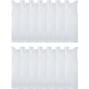 Fruit of the Loom Herren Ärmelloses Tank-a-Shirt, Ohne Etikett und Feuchtigkeitstransport, Gerippter Stretchstoff Unterhemd, 14 Stück, weiß, L (14er Pack) Fruit of the Loom Herren Ärmelloses Tank-a-Shirt, Ohne Etikett und Feuchtigkeitstransport, Gerippter Stretchstoff Unterhemd, 14 Stück, weiß, L (14er Pack)