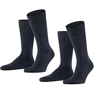 FALKE Herren Socken Happy Double Pack M So Baumwolle einfarbig 2 Paar, Blau Dark Navy 6375, 39-42 FALKE Herren Socken Happy Double Pack M So Baumwolle einfarbig 2 Paar, Blau Dark Navy 6375, 39-42