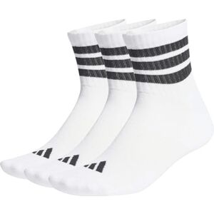 Adidas Unisex 3 Stripes Cushioned Sportswear Mid Cut Socks 3 Pair Pack, white/black/black, 37-40 Adidas Unisex 3 Stripes Cushioned Sportswear Mid Cut Socks 3 Pair Pack, white/black/black, 37-40