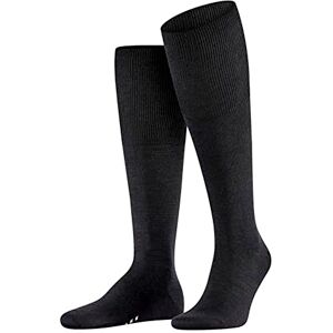 FALKE Herren Kniestrümpfe Airport M Kh Wolle Baumwolle lang einfarbig 1 Paar, Schwarz Black 3000, 43-44 FALKE Herren Kniestrümpfe Airport M Kh Wolle Baumwolle lang einfarbig 1 Paar, Schwarz Black 3000, 43-44