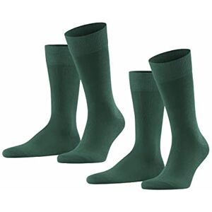 FALKE Herren Socken Happy Double Pack M So Baumwolle einfarbig 2 Paar, Grün Hunter Green 7441, 43-46 FALKE Herren Socken Happy Double Pack M So Baumwolle einfarbig 2 Paar, Grün Hunter Green 7441, 43-46