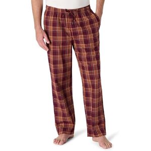 Amazon Essentials Herren Pyjama-Hose aus Baumwollpopeline in gerader Passform mit elastischem Bund und Kordelzug, Burgunderrot Rostfarben Plaid Mischen, L Amazon Essentials Herren Pyjama-Hose aus Baumwollpopeline in gerader Passform mit elastischem Bund und Kordelzug, Burgunderrot Rostfarben Plaid Mischen, L