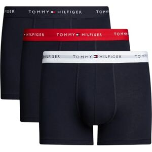 Tommy Hilfiger Herren 3er Pack Boxershorts Trunks mit Logobund, Mehrfarbig (Primary Red/White/Desert Sky), L Tommy Hilfiger Herren 3er Pack Boxershorts Trunks mit Logobund, Mehrfarbig (Primary Red/White/Desert Sky), L