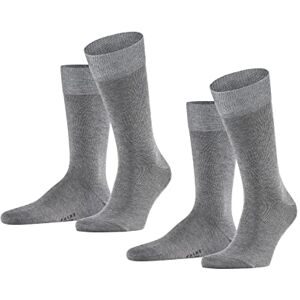 FALKE Herren Socken Happy Double Pack M So Baumwolle einfarbig 2 Paar, Grau Light Grey Melange 3390, 39-42 FALKE Herren Socken Happy Double Pack M So Baumwolle einfarbig 2 Paar, Grau Light Grey Melange 3390, 39-42